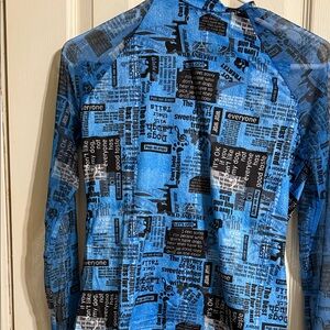 Blue Graphic Skirt Set